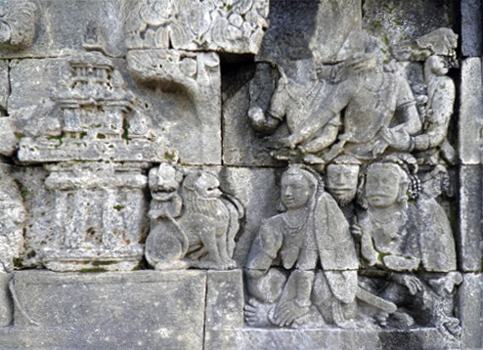 ILW Borobudur Mendut Tempelvoet 1e 25 leeuwen