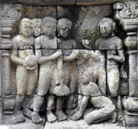 ILW Borobudur Mendut Tempelvoet 3e 10 bedelmonniken