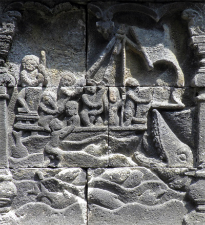 ILW Borobudur Mendut Tempelvoet krokodil achtige kop